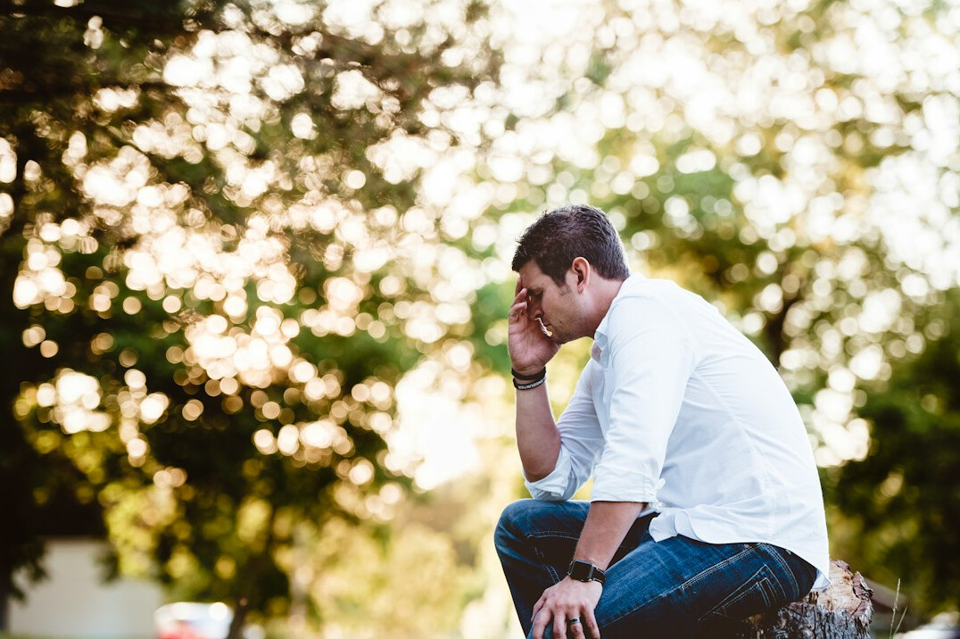 anxious person preparing for speech